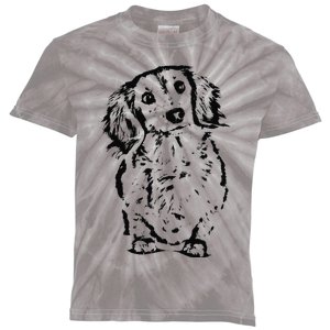 Long Hair Dachshund Lover Doxie Mom Dad Cute Wiener Dog Kids Tie-Dye T-Shirt