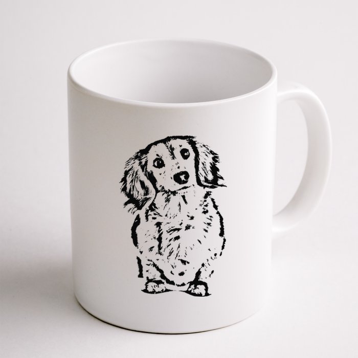 Long Hair Dachshund Lover Doxie Mom Dad Cute Wiener Dog Coffee Mug