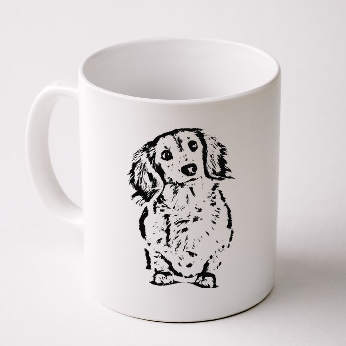 Long Hair Dachshund Lover Doxie Mom Dad Cute Wiener Dog Coffee Mug