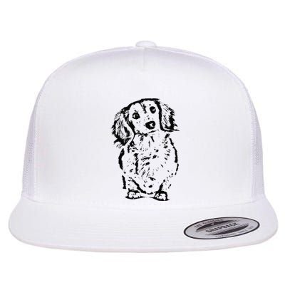 Long Hair Dachshund Lover Doxie Mom Dad Cute Wiener Dog Flat Bill Trucker Hat