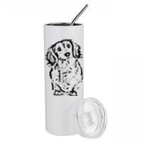 Long Hair Dachshund Lover Doxie Mom Dad Cute Wiener Dog Stainless Steel Tumbler