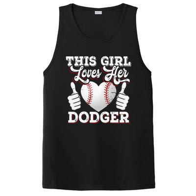 Loves Her Dodger Baseball Sport Cute Gift PosiCharge Competitor Tank