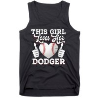 Loves Her Dodger Baseball Sport Cute Gift Tank Top