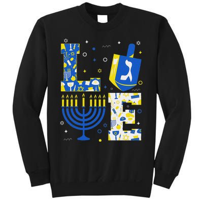 Love Hanukkah Dreidel Menorah Jewish Chanukah Sweatshirt