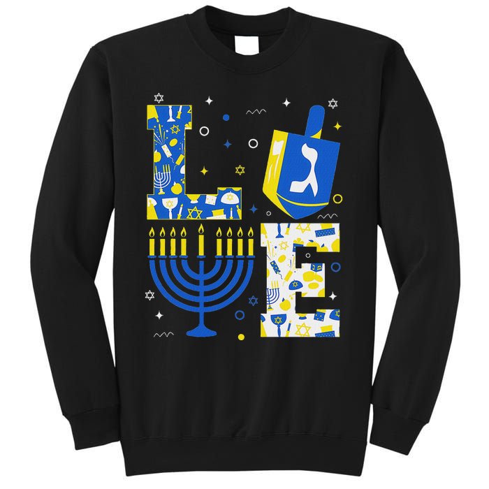 Love Hanukkah Dreidel Menorah Jewish Chanukah Sweatshirt