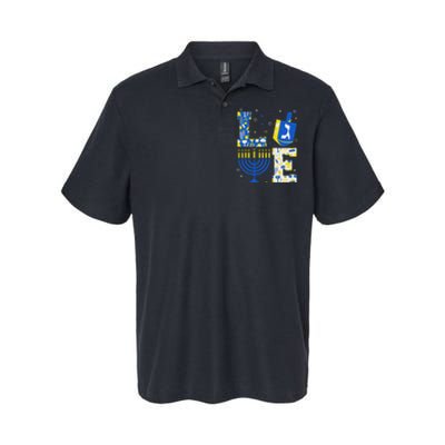 Love Hanukkah Dreidel Menorah Jewish Chanukah Softstyle Adult Sport Polo