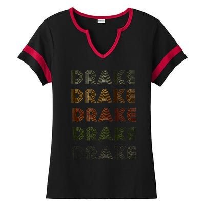 Love Heart D.R.A.K.E Grunge Vintage Style Black Ladies Halftime Notch Neck Tee