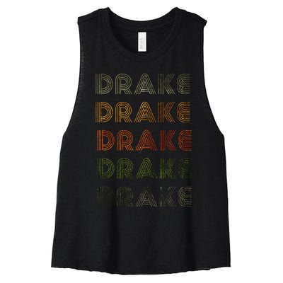 Love Heart D.R.A.K.E Grunge Vintage Style Black Women's Racerback Cropped Tank