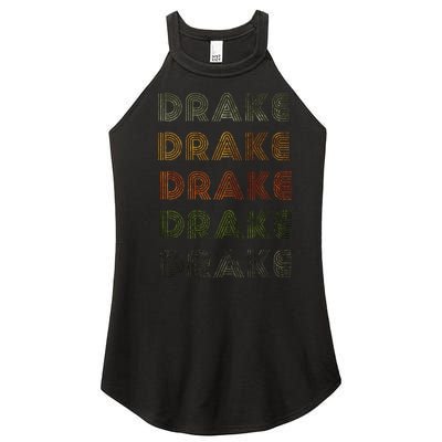 Love Heart D.R.A.K.E Grunge Vintage Style Black Women’s Perfect Tri Rocker Tank