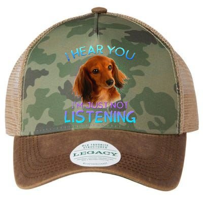 Long Haired Dachshunds I Hear You Not Listening Legacy Tie Dye Trucker Hat