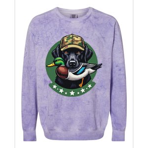 Labrador Hunting Dog With Duck Waterfowl AmericaS Duck Dog Colorblast Crewneck Sweatshirt