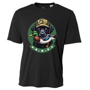 Labrador Hunting Dog With Duck Waterfowl AmericaS Duck Dog Cooling Performance Crew T-Shirt