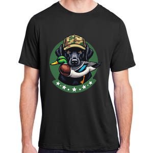 Labrador Hunting Dog With Duck Waterfowl AmericaS Duck Dog Adult ChromaSoft Performance T-Shirt