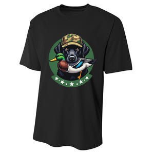 Labrador Hunting Dog With Duck Waterfowl AmericaS Duck Dog Performance Sprint T-Shirt