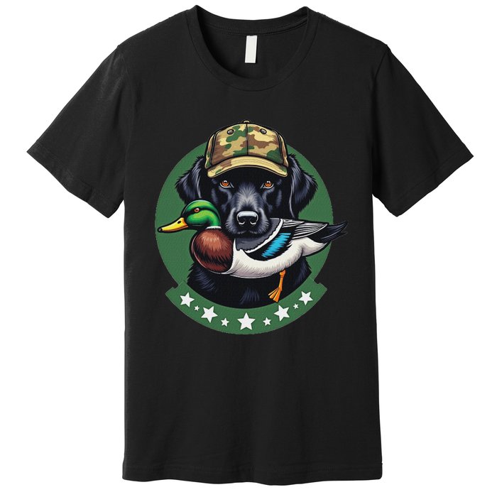 Labrador Hunting Dog With Duck Waterfowl AmericaS Duck Dog Premium T-Shirt