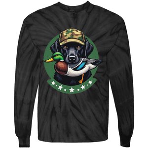 Labrador Hunting Dog With Duck Waterfowl AmericaS Duck Dog Tie-Dye Long Sleeve Shirt