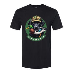 Labrador Hunting Dog With Duck Waterfowl AmericaS Duck Dog Softstyle CVC T-Shirt