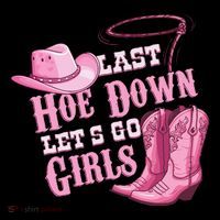 Last Hoe Down Bachelorette Western Style Flat Bill Trucker Hat