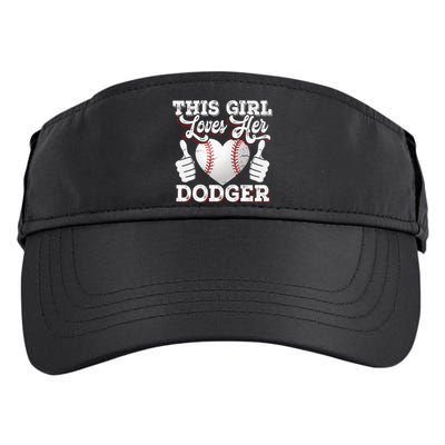 Loves Her Dodger Baseball Sport Cute Gift Adult Drive Performance Visor