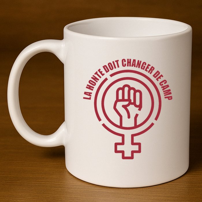 La Honte Doit Changer De Camp Feminist Gisele Pelicot 11oz C Handle Ceramic Mug