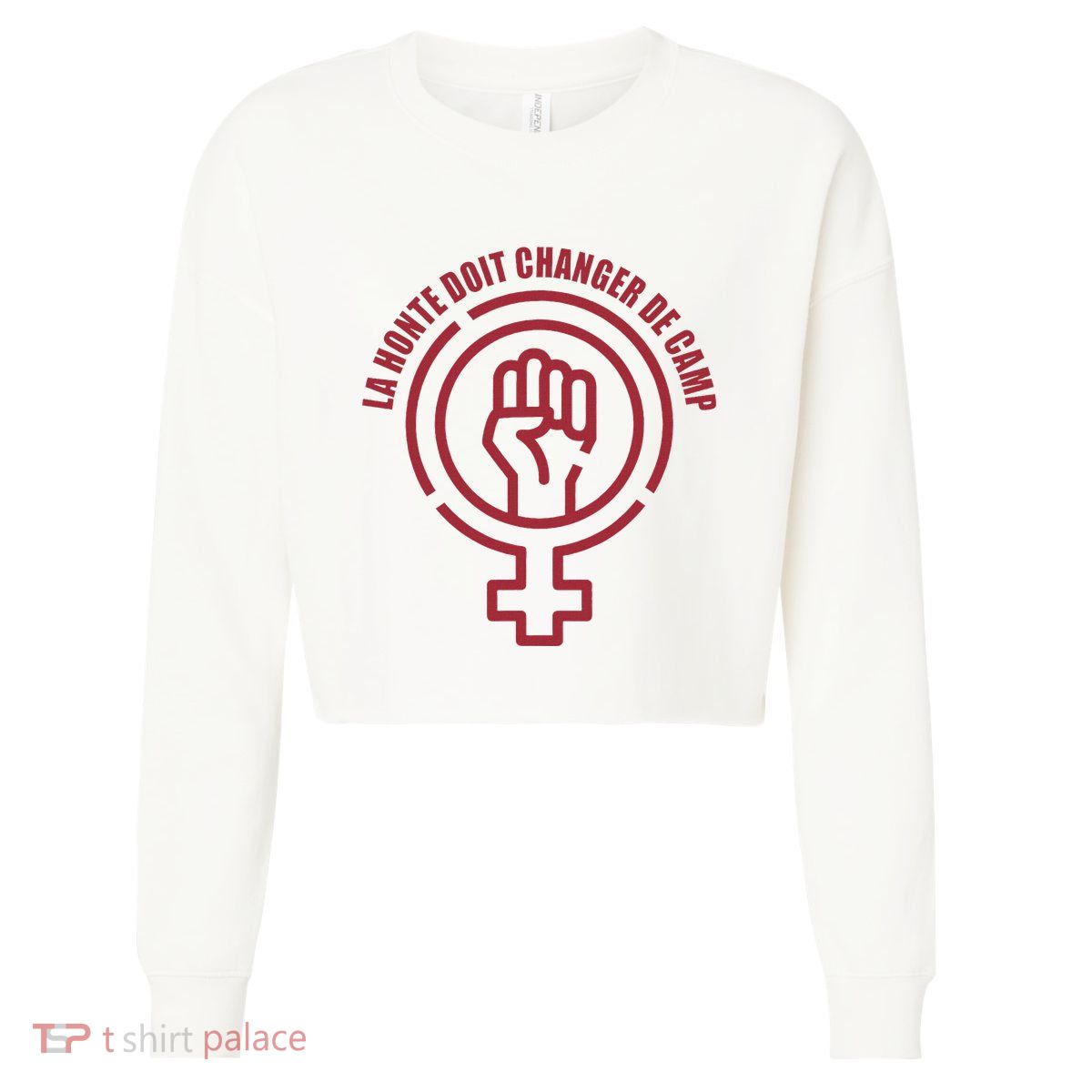 La Honte Doit Changer De Camp Feminist Gisele Pelicot Cropped Pullover Crew