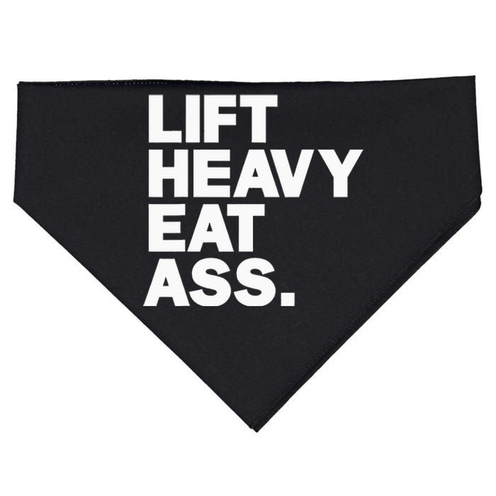 Lift Heavy Eat Ass Funny Adult Humor Workout Fitness Gym USA-Made Doggie Bandana