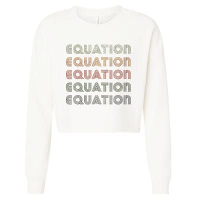 Love Heart Equation Grunge Vintage Style Black Equation Cropped Pullover Crew