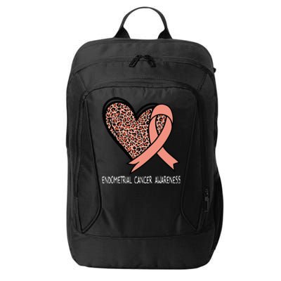 Leopard Heart Endometrial Cancer Awareness Peach City Backpack