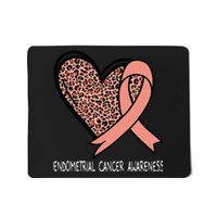 Leopard Heart Endometrial Cancer Awareness Peach Mousepad