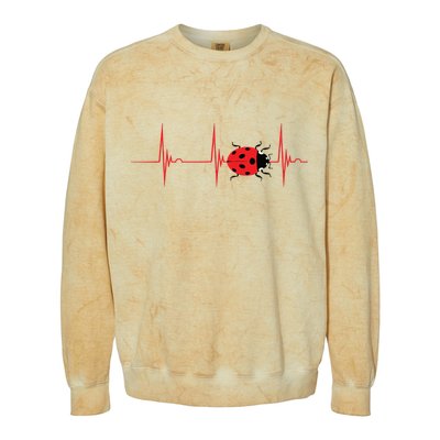 Ladybug Heartbeat EKG Pulse Insects Bugs Entomology Colorblast Crewneck Sweatshirt