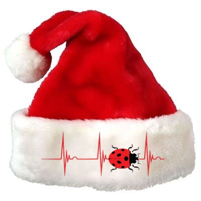 Ladybug Heartbeat EKG Pulse Insects Bugs Entomology Premium Christmas Santa Hat