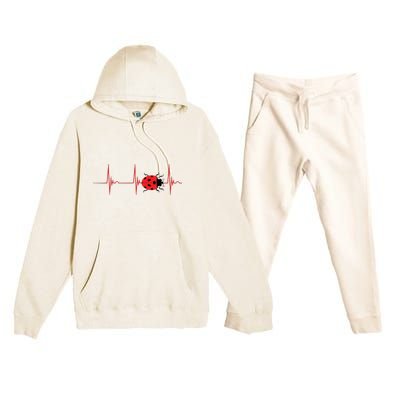 Ladybug Heartbeat EKG Pulse Insects Bugs Entomology Premium Hooded Sweatsuit Set