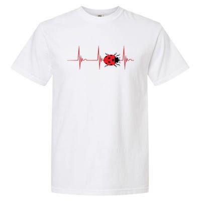 Ladybug Heartbeat EKG Pulse Insects Bugs Entomology Garment-Dyed Heavyweight T-Shirt