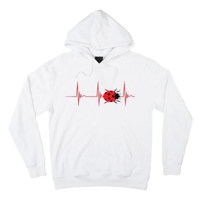 Ladybug Heartbeat EKG Pulse Insects Bugs Entomology Hoodie