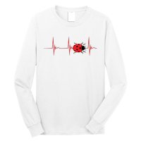 Ladybug Heartbeat EKG Pulse Insects Bugs Entomology Long Sleeve Shirt