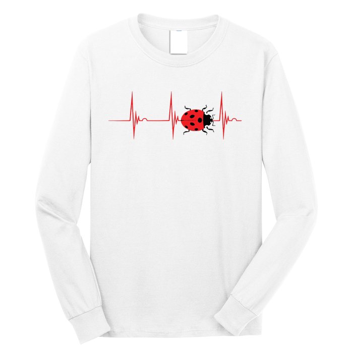 Ladybug Heartbeat EKG Pulse Insects Bugs Entomology Long Sleeve Shirt