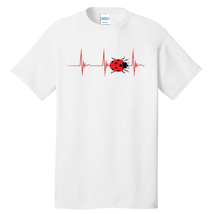 Ladybug Heartbeat EKG Pulse Insects Bugs Entomology Tall T-Shirt