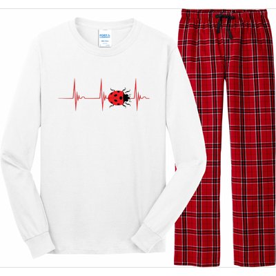 Ladybug Heartbeat EKG Pulse Insects Bugs Entomology Long Sleeve Pajama Set