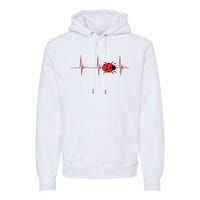 Ladybug Heartbeat EKG Pulse Insects Bugs Entomology Premium Hoodie