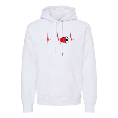 Ladybug Heartbeat EKG Pulse Insects Bugs Entomology Premium Hoodie