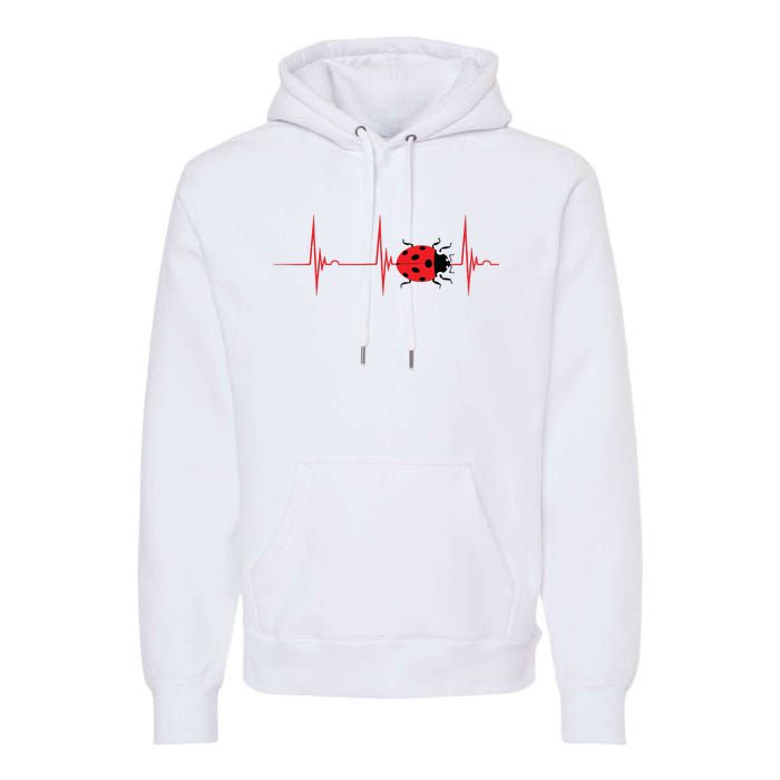 Ladybug Heartbeat EKG Pulse Insects Bugs Entomology Premium Hoodie