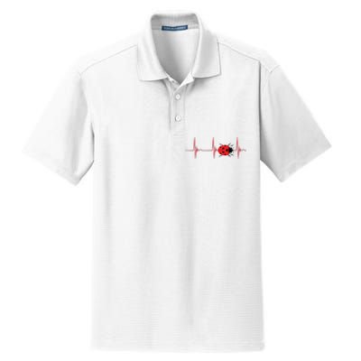 Ladybug Heartbeat EKG Pulse Insects Bugs Entomology Dry Zone Grid Polo