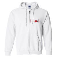 Ladybug Heartbeat EKG Pulse Insects Bugs Entomology Full Zip Hoodie