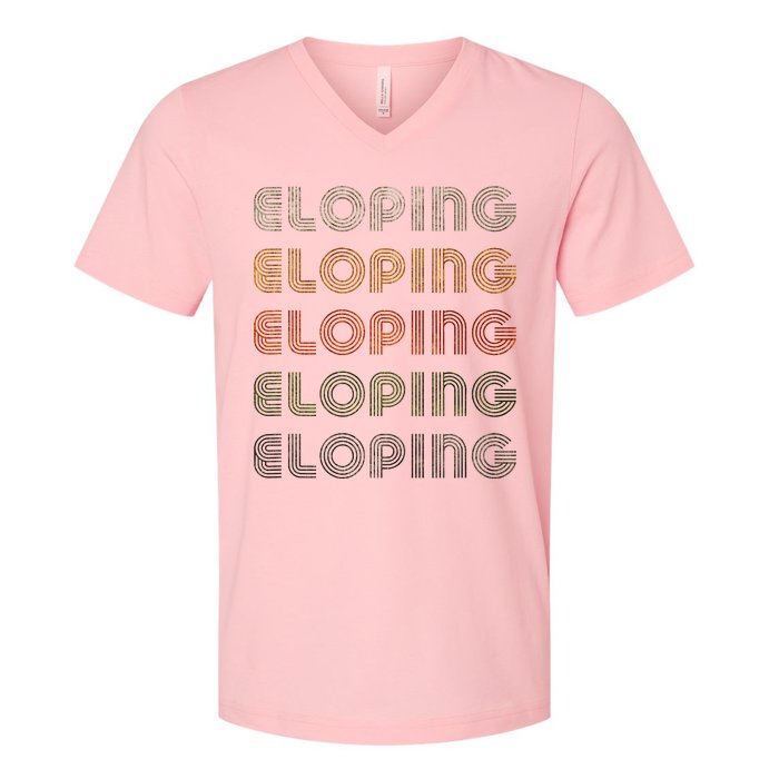 Love Heart Eloping Grunge V-Neck T-Shirt