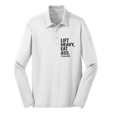 Life Heavy Eat Ass Gandhi Silk Touch Performance Long Sleeve Polo