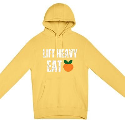 Lift Heavy Eat Ass Funny Adult Humor Workout Fitness Gym Premium Pullover Hoodie