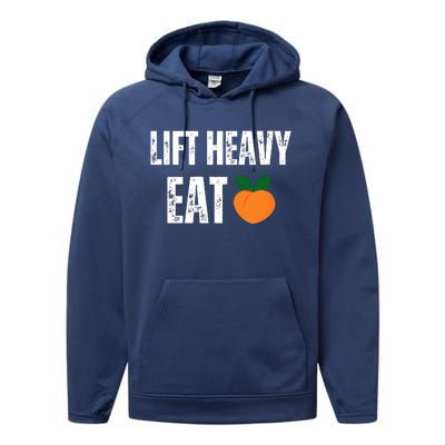 Lift Heavy Eat Ass Funny Adult Humor Workout Fitness Gym Performance Fleece Hoodie