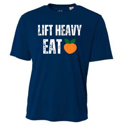 Lift Heavy Eat Ass Funny Adult Humor Workout Fitness Gym Cooling Performance Crew T-Shirt