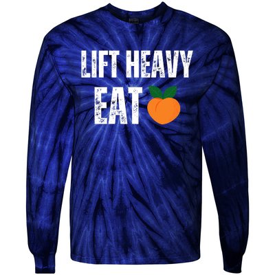 Lift Heavy Eat Ass Funny Adult Humor Workout Fitness Gym Tie-Dye Long Sleeve Shirt