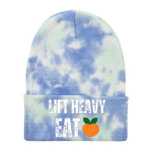 Lift Heavy Eat Ass Funny Adult Humor Workout Fitness Gym Tie Dye 12in Knit Beanie